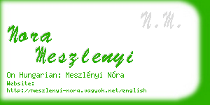 nora meszlenyi business card